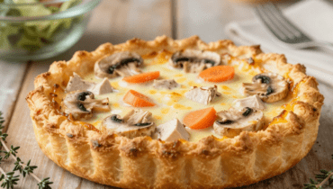 Torta salata pollo e funghi: il trucco della pasta precotta per un risultato ultra-croccante