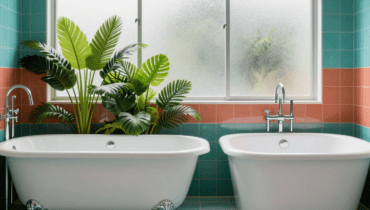 Decorazione anni ’80: perché le vasche spaiate e le piante artificiali tornano in forza nei nostri bagni Decorazione anni ’80: perché le vasche spaiate e le piante artificiali tornano in forza nei nostri bagni