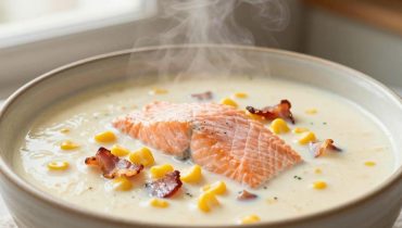 Chowder di salmone, mais e pancetta: come ottenere una consistenza cremosa senza panna