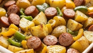 Gratin di Salsiccia Affumicata e Patate al Forno