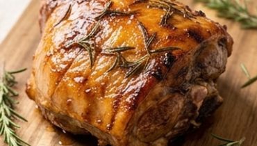 Arrosto d’agnello al miele e rosmarino con patate hasselback
