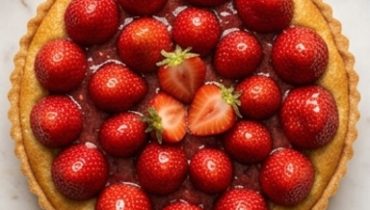 Crostata di fragole e confit della casa