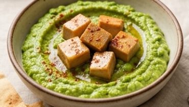 Crema primaverile di fave, piselli e foie gras d’anatra