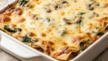 Lasagne di vitello con spinaci e funghi