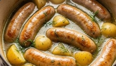 Salsicce di tacchino stufate con patate