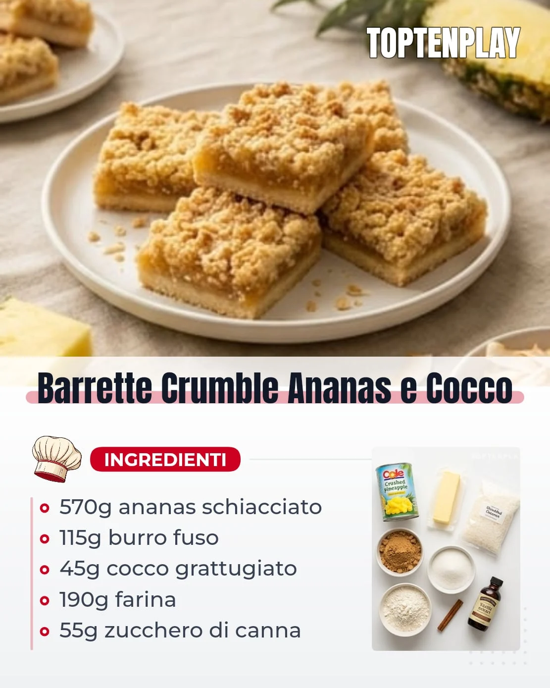 Barrette Crumble Ananas e Cocco