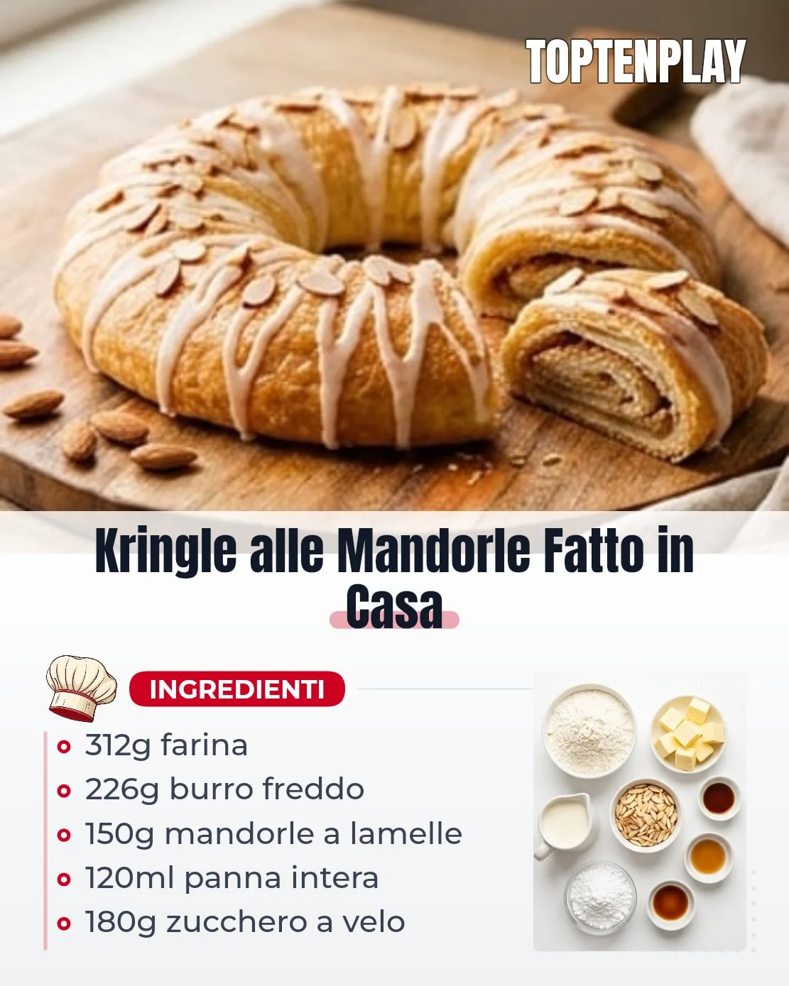 Kringle alle Mandorle Fatto in Casa